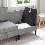 vidaXL Sofa avec rangement Gris clair Velours