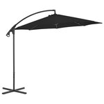 vidaXL Parasol déporté avec mât en acier 300 cm Noir