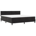LIT BOX SPRING vidaXL avec Matelas & LED Noir 180x200 cm Velours