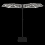 vidaXL Parasol de jardin à double tête avec LED blanc sable 316x145 cm