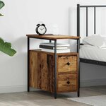 vidaXL Cabinet de chevet avec tiroir 2 Pièces Bois ancien 30 x 60 x 60 cm