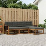 vidaXL Ensemble de canapés d'extérieur 4 Pièces Naturel et Anthracite