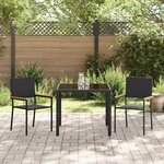 vidaXL Ensemble de salle à manger pour jardin 3 Pièces Noir
