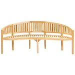 vidaXL Banc de jardin en forme de banane 200 cm bois de teck solide