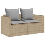 vidaXL Salon de jardin 5 Pièces avec coussins empilable beige polyrotin