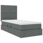 vidaXL Lit avec rangement et matelas Gris foncé 90 x 190 cm Polyester