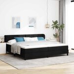 vidaXL Lit boxspring avec matelas avec matelas Noir 200 x 200 cm tissu