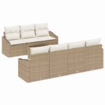 vidaXL Ensemble de canapé de jardin 8 Pièces Beige  Crème 55 x 55 x 37 cm