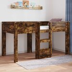 vidaXL Lit Superposé pour Enfants avec stockage Chêne fumé 80 x 200 cm