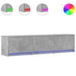 vidaXL Meuble TV Béton Bois d'ingénierie