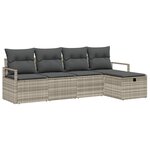 vidaXL Ensemble de canapé de jardin 5 Pièces Gris clair 230 x 117 x 85 cm