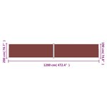vidaXL Auvent latéral rétractable Marron 200x1200 cm