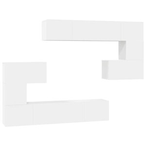 vidaXL Ensemble de meubles TV 8 Pièces Blanc Bois d'ingénierie