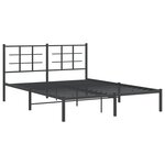 vidaXL Cadre de lit métal sans matelas et tête de lit noir 160x200 cm