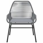 vidaXL Ensemble à manger jardin coussins 3 Pièces gris poly rotin verre