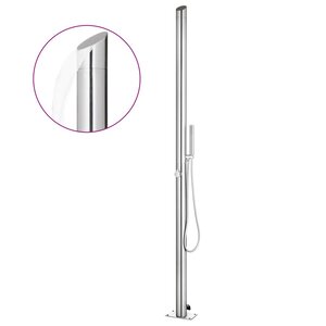 vidaXL Douche de jardin 220 cm Acier inoxydable
