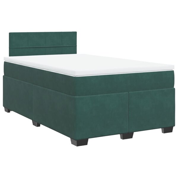 vidaXL Sommier à lattes de lit avec matelas vert foncé 120x190 cm
