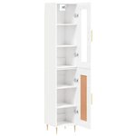 vidaXL Buffet haut Blanc brillant 34 5x34x180 cm Bois d'ingénierie