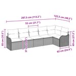 Ensemble de canapé de jardin 6 pièces avec coussins en poly rotin beige vidaXL