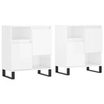 vidaXL Buffets 2 Pièces blanc brillant bois d'ingénierie