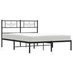 vidaXL Cadre de lit métal sans matelas et tête de lit noir 160x200 cm