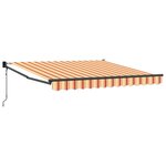 vidaXL Auvent Rayé jaune et orange 3 5 x 2 5 m Polyester et métal