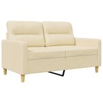 vidaXL Canapé à 2 places Crème 120 cm Tissu