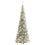 vidaXL Sapin de Noël artificiel escamotable avec neige floquée 100 LED