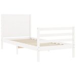 vidaXL Cadre de lit et tête de lit blanc 100x200 cm bois massif