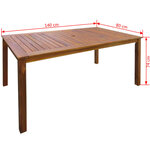 vidaXL Ensemble à manger d'extérieur 7 Pièces Bois d'acacia solide