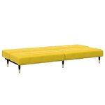 vidaXL Canapé-lit à 2 places avec repose-pied jaune velours