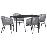 vidaXL Ensemble de salle à manger pour jardin 5 Pièces Gris Poly rotin
