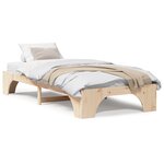 vidaXL Cadre de Lit Naturel Bois de pin 90 x 190 cm