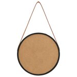vidaXL Miroir mural avec sangle 40 cm Noir