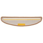 vidaXL Tapis d'escalier 15 pièces 56 x 17 x 3 cm Beige Demi-rond