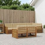 vidaXL Ensemble de canapés d'extérieur 7 pc Naturel et Beige