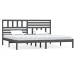vidaXL Cadre de lit Gris Bois de pin massif 200x200 cm