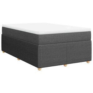 vidaXL Sommier à lattes de lit avec matelas gris foncé 120x190cm tissu