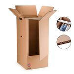 Lot de 3 Cartons Penderie 50x50x100 cm avec Tringles+ 1 Rouleau Adhésif & 10 Cintres Offerts