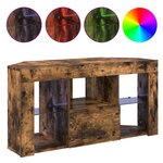 vidaXL Meuble TV LED d'Angle Montage mural Chêne fumé 105 x 40 x 50 cm