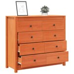 vidaXL Armoire latérale cire marron 100x40x90 cm bois de pin massif