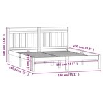 vidaXL Cadre de lit 135x190 cm Double Bois massif