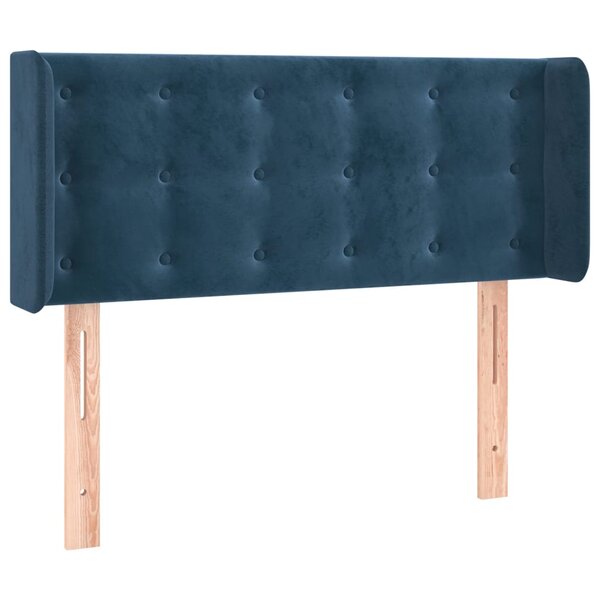 vidaXL Tête de lit avec oreilles Bleu foncé 93x16x78/88 cm Velours