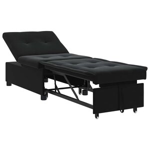 vidaXL Canapé-lit Noir 67 x 194 x 38 cm Velours