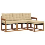 vidaXL Ensemble de canapés d'extérieur 4 Pièces Naturel et Beige