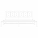 vidaXL Cadre de lit métal avec tête de lit blanc 193x203 cm
