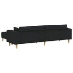vidaXL Sofa en tissu avec coussin Noir 208 cm tissu