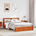 vidaXL Cadre de lit Cire marron 150 x 200 cm Bois de Pin Massif