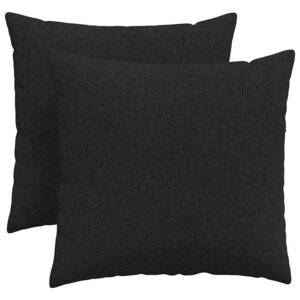 vidaXL Coussins de canapé 2 pc tissu Noir 45 x 45 cm