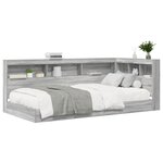vidaXL Lit bibliothèque Gris Sonoma 75x190 cm Bois d'ingénierie